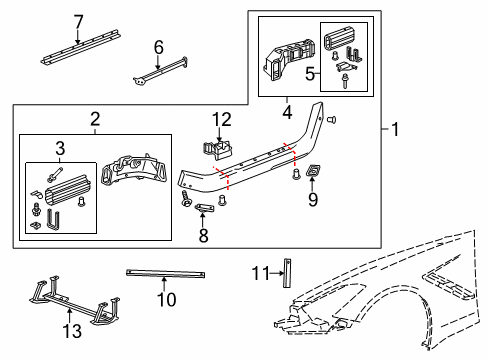 2017 Chevy Corvette Rear Support, Driver Side Diagram for 20983584