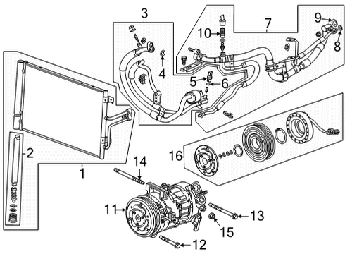 2022 Cadillac CT5 Clutch & Pulley Diagram for 84441373