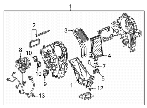2024 Chevy Tahoe Auxiliary A/C & Heater Unit Diagram