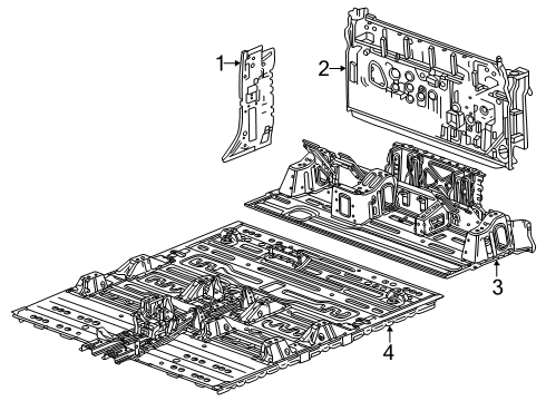 2024 Chevy Silverado EV Rear Floor & Rails Diagram