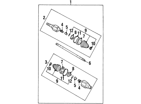 2004 Oldsmobile Silhouette Axle Assembly Diagram for 88967242