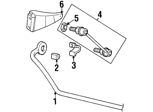 2001 Saturn SC1 Stabilizer Bar & Components Diagram 4 - Thumbnail