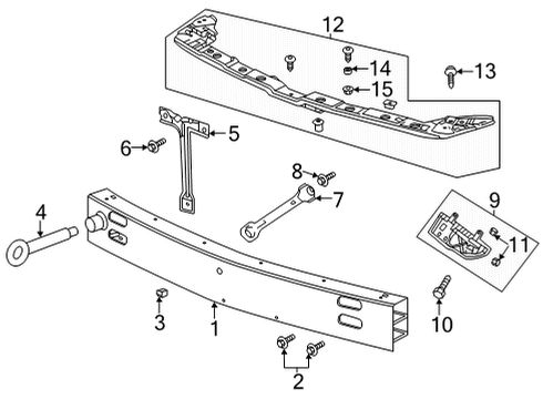 2022 Cadillac CT5 Center Support Diagram for 84894596