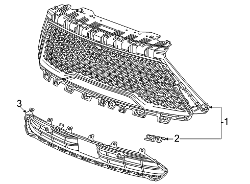 2025 Buick Enclave Grille, Radiator Grille Diagram for 85105467