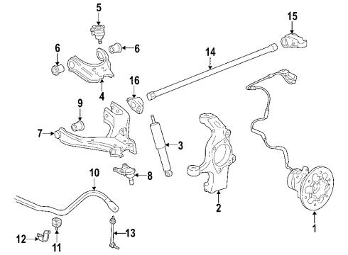 2005 Chevy Colorado Torsion Bar - Front Diagram