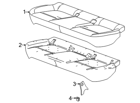 2020 Buick Encore GX Hinge Cover, Jet Black, Rear Diagram for 42724440