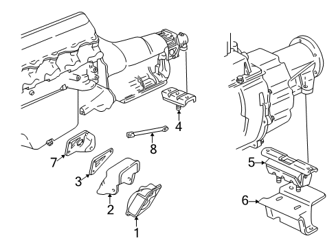 1995 Chevy K3500 Engine & Trans Mounting Diagram