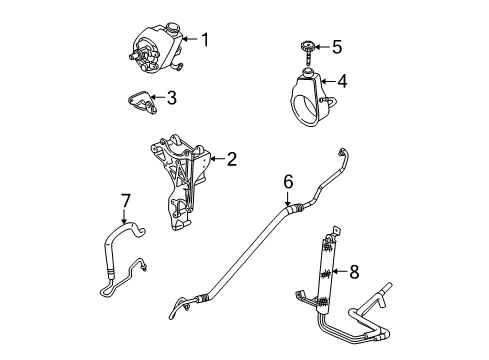 2003 Chevy Avalanche 1500 P/S Pump & Hoses Diagram