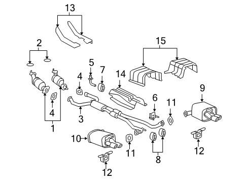 2009 Pontiac G8 Heat Shield Diagram for 92261992