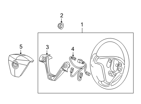 2005 Cadillac CTS Steering Wheel & Trim Diagram