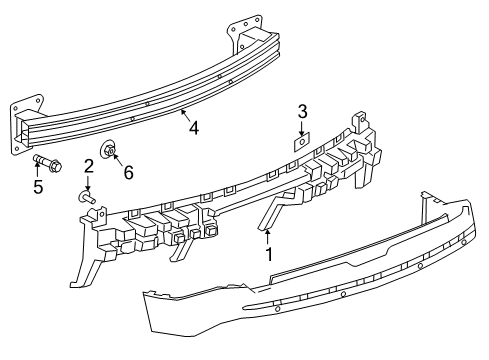 2024 Chevy Traverse Limited Bumper & Components - Rear Diagram