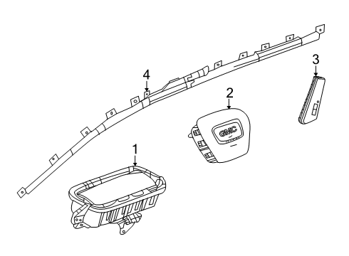 2024 GMC Terrain Side Impact Inflator Module, Driver Side Diagram for 84288918