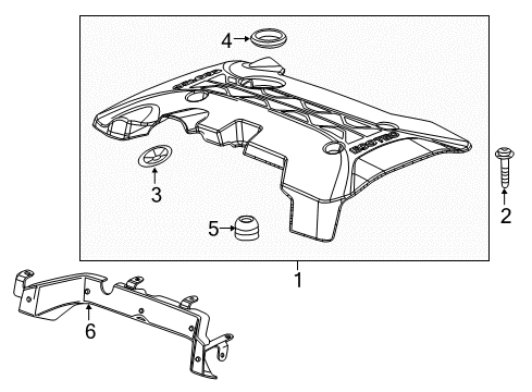 2019 Chevy Traverse Engine Appearance Cover Diagram