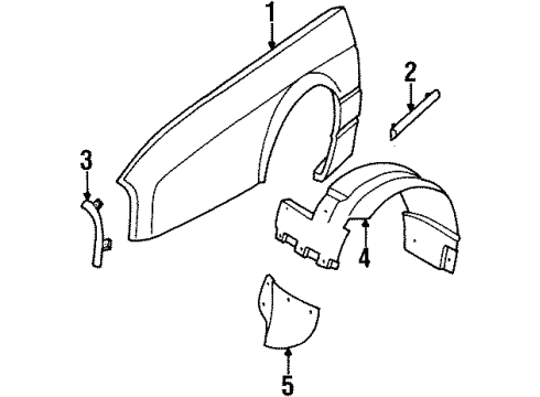 1988 Cadillac Allante Fender & Components Diagram