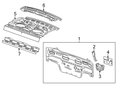 2017 Buick Verano Upper Reinforcement, Rear Diagram for 25889961