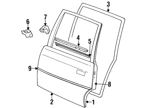 1984 Pontiac 6000 Outer Panel, Passenger Side Diagram for 20460558