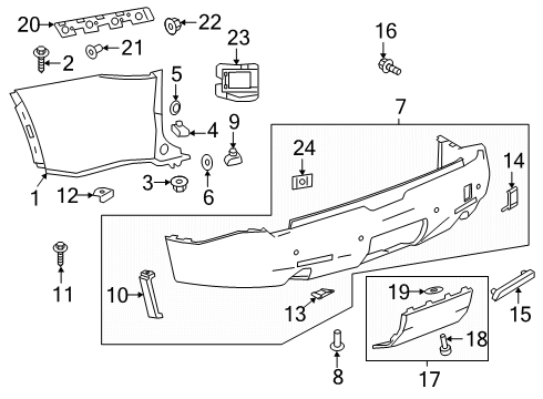 2024 Chevy Traverse Limited Bumper & Components - Rear Diagram 2 - Thumbnail
