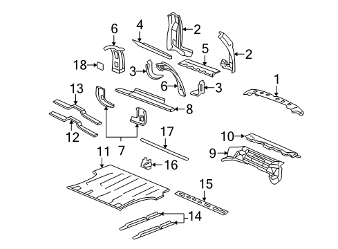2006 Chevy Suburban 2500 Rear Body & Floor Diagram