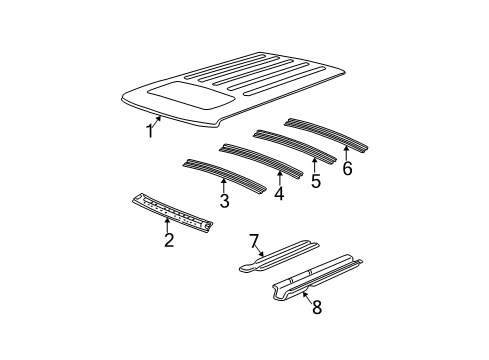 2004 Chevy Tahoe Roof & Components Diagram