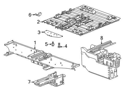 2024 GMC Hummer EV SUV Floor Diagram