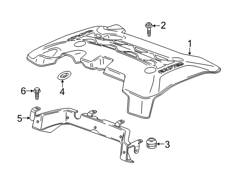 2015 Buick Regal Engine Cover Diagram for 25201312
