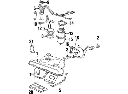 1993 Cadillac Eldorado Vapor Canister Diagram for 17113343