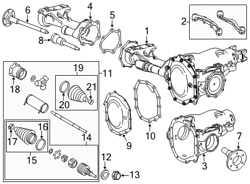 2014 Chevy Silverado 2500 HD Inner CV Joint, Front Diagram for 15295246