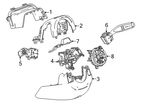 2025 Chevy Tahoe Shroud, Switches & Levers Diagram