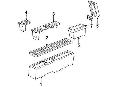 1987 Buick LeSabre Console Diagram for 10019277