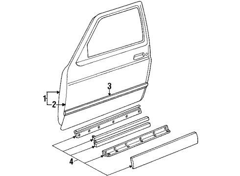 1991 GMC Sonoma Mirror Gasket, Rear Driver Side Diagram for 14031255