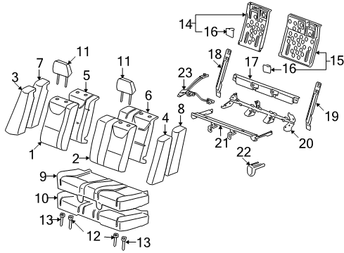 2010 Pontiac G6 Headrest, Black, Rear Diagram for 20910464