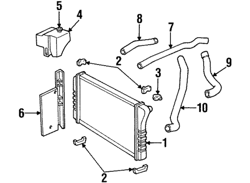 1996 Chevy Impala Radiator & Components Diagram