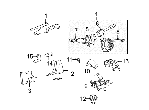 2009 Pontiac Torrent Turn Signal Switch Diagram for 15909254