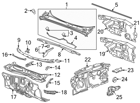 2025 Chevy Malibu Cowl Diagram