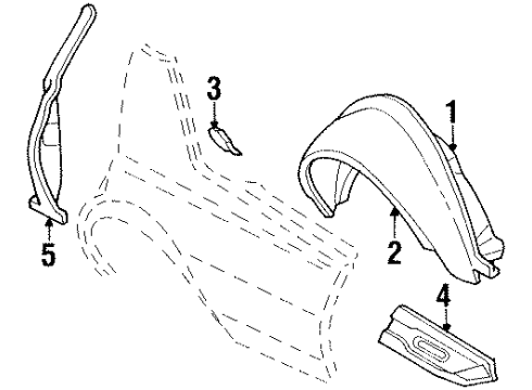 1984 Cadillac Fleetwood Inner Components - Quarter Panel Diagram