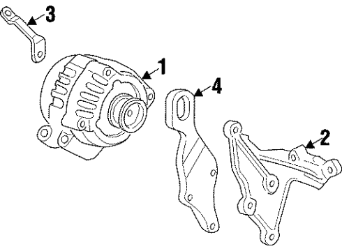 1997 Oldsmobile Cutlass Alternator Brace Diagram for 24506883