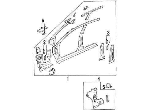 1997 Oldsmobile Cutlass Uniside Assembly Diagram for 89024829