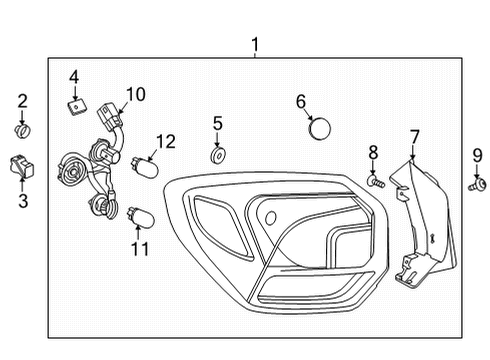 2021 Buick Encore GX Combination Lamp Assy Lower Retainer, White Diagram for 84221534