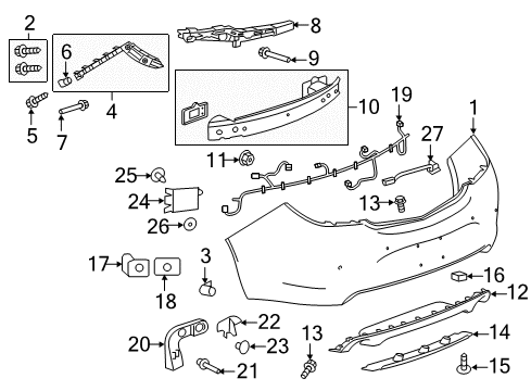 2015 Buick Regal Bumper & Components - Rear Diagram
