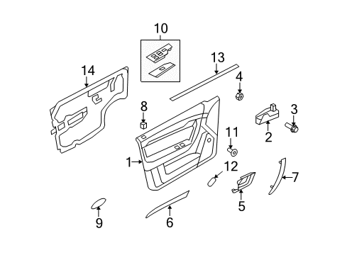 2007 Chevy Aveo Interior Trim - Front Door Diagram