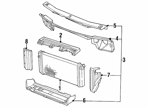 1991 Pontiac Bonneville Panel Support Diagram for 25533938