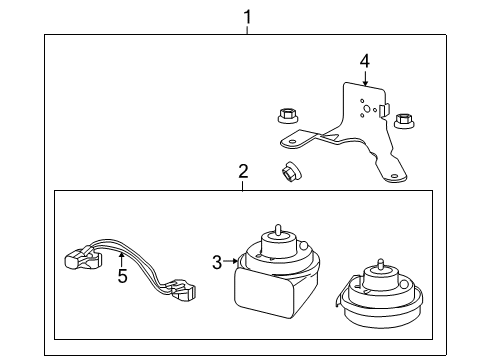 2012 Buick LaCrosse Horn Diagram for 23343359
