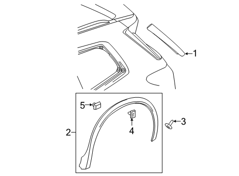 2025 Cadillac XT6 Exterior Trim - Quarter Panel Diagram