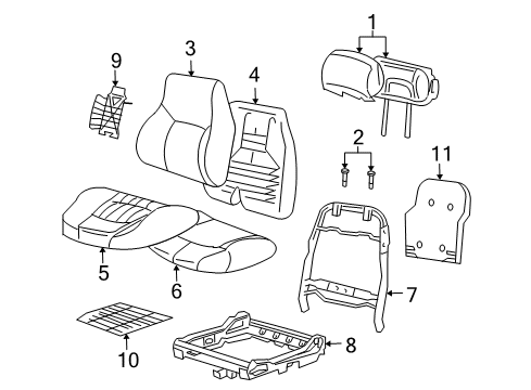 2001 Chevy Impala Front Seat Components Diagram 3 - Thumbnail