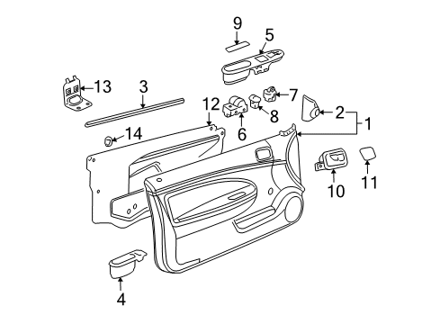 2008 Pontiac G5 Handle, Inside Cover, Front Driver Side Diagram for 22720636
