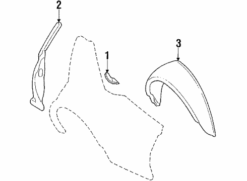 1985 Pontiac Parisienne Inner Components - Quarter Panel Diagram