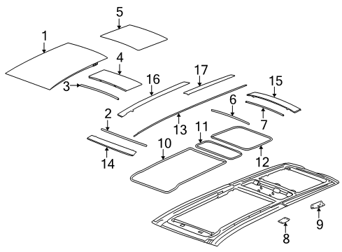 2009 Cadillac SRX Sunroof Diagram