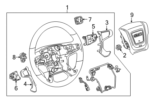 2016 GMC Yukon XL Steering Wheel Diagram for 23278605