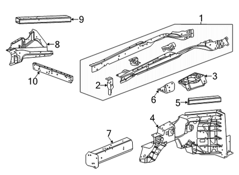 2025 Chevy Corvette Structural Components & Rails Diagram