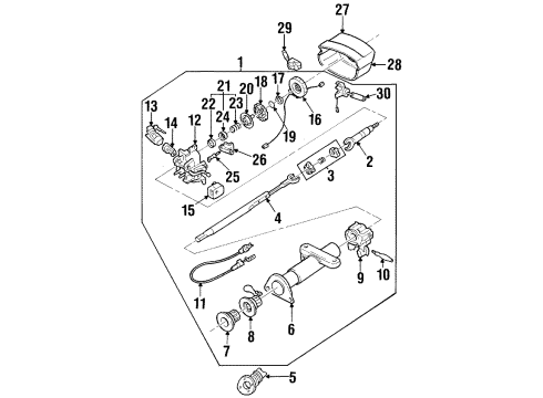 1992 Oldsmobile Achieva Steering Column Assembly Diagram